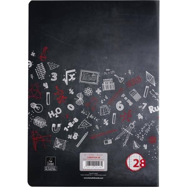Schulheft A4 32 Blatt 80 g/qm Lineatur 28 (kariert mit Doppelrand)