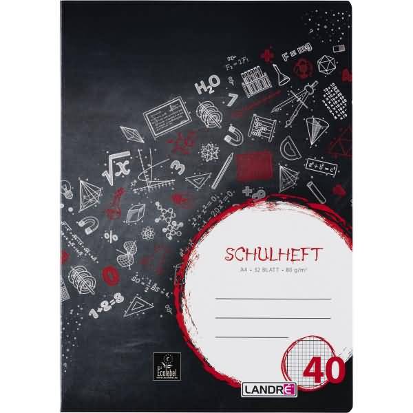 Schulheft A4 32 Blatt 80 g/qm 4-fach gelocht Lineatur 40 kariert