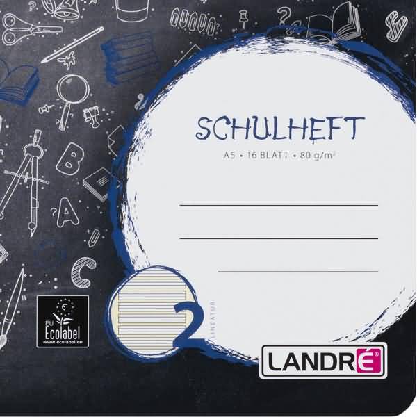 Schulheft A5 16 Blatt 80 g/qm Lineatur 2 (für alle Ausgangsschriften)