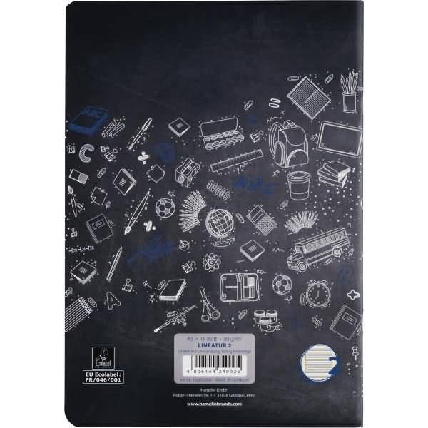 Schulheft A5 16 Blatt 80 g/qm Lineatur 2 (für alle Ausgangsschriften)
