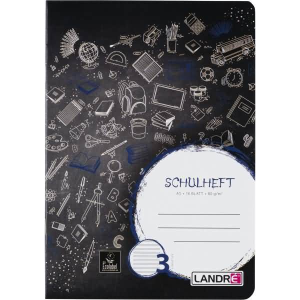 Schulheft A5 16 Blatt 80 g/qm Lineatur 3 (liniert)