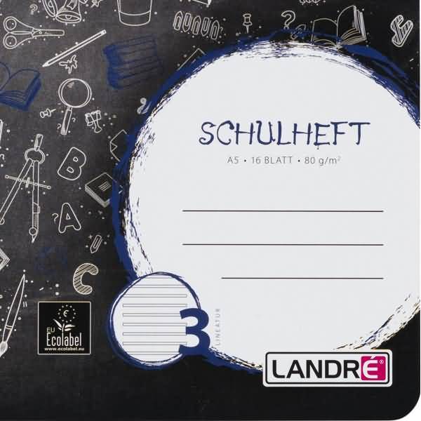 Schulheft A5 16 Blatt 80 g/qm Lineatur 3 (liniert)