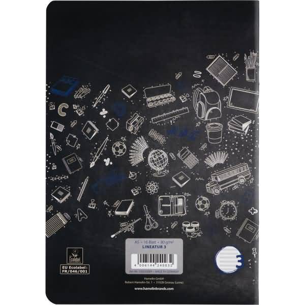 Schulheft A5 16 Blatt 80 g/qm Lineatur 3 (liniert)