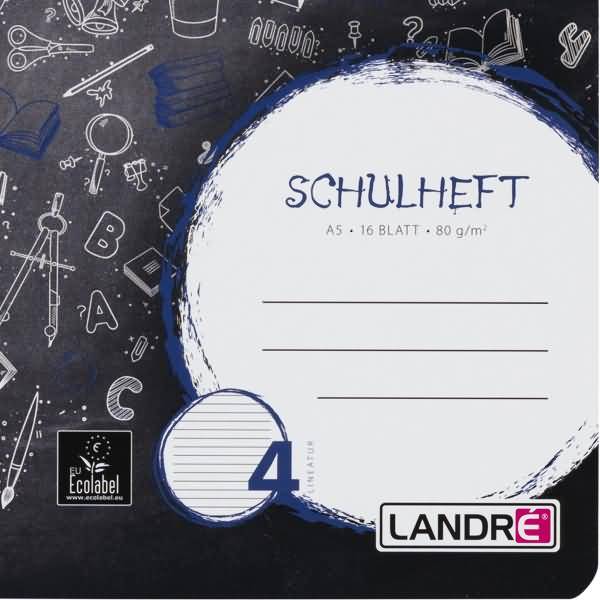 Schulheft A5 16 Blatt 80 g/qm Lineatur 4 (liniert)