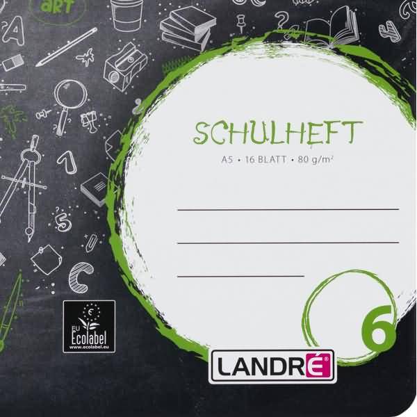 Schulheft A5 16 Blatt 80 g/qm Lineatur 6 (blanko)