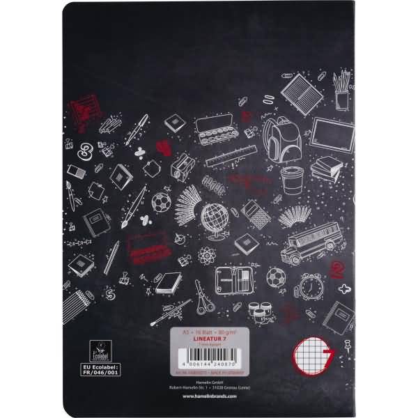 Schulheft A5 16 Blatt 80 g/qm Lineatur 7 (kariert 7 mm)