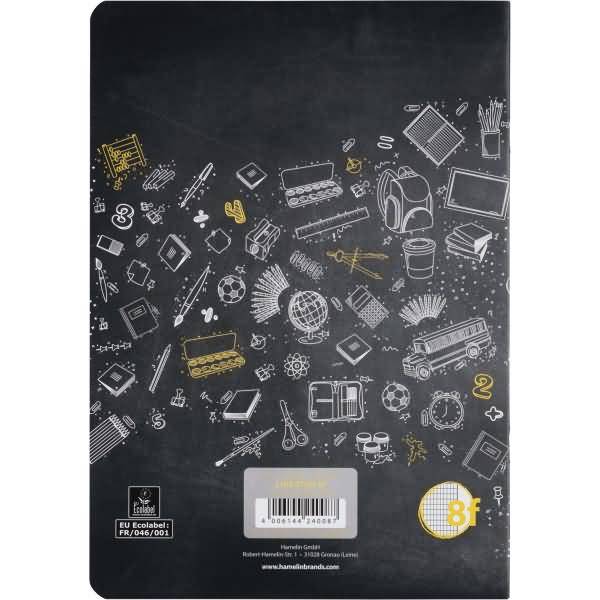 Schulheft A5 16 Blatt 80 g/qm Lineatur 8f (rautiert mit Rand rechts)