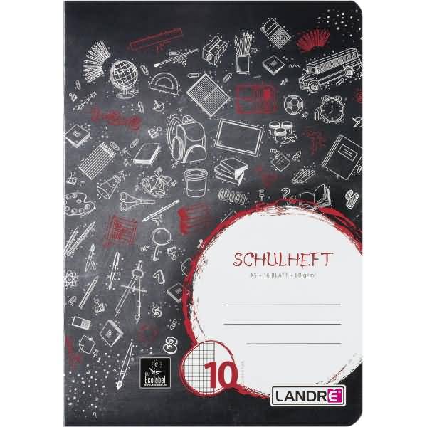Schulheft A5 16 Blatt 80 g/qm Lineatur 10 (kariert mit Rand rechts)