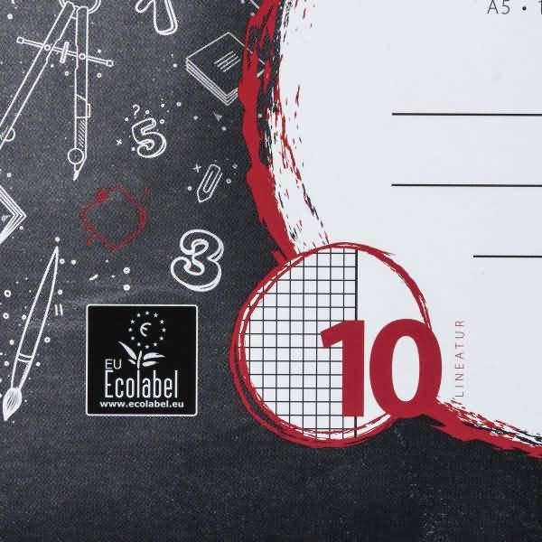 Schulheft A5 16 Blatt 80 g/qm Lineatur 10 (kariert mit Rand rechts)