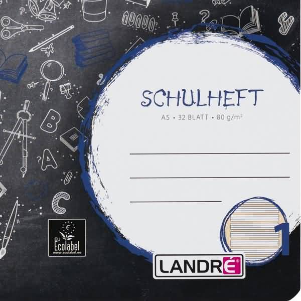 Schulheft A5 32 Blatt 80 g/qm Lineatur 1 (für alle Ausgangsschriften)