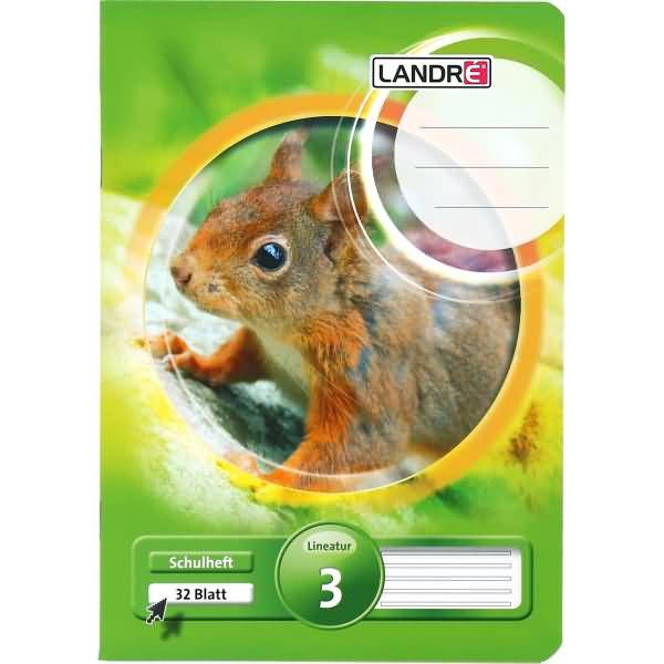 Schulheft A5 32 Blatt 80 g/qm Lineatur 3 (liniert)