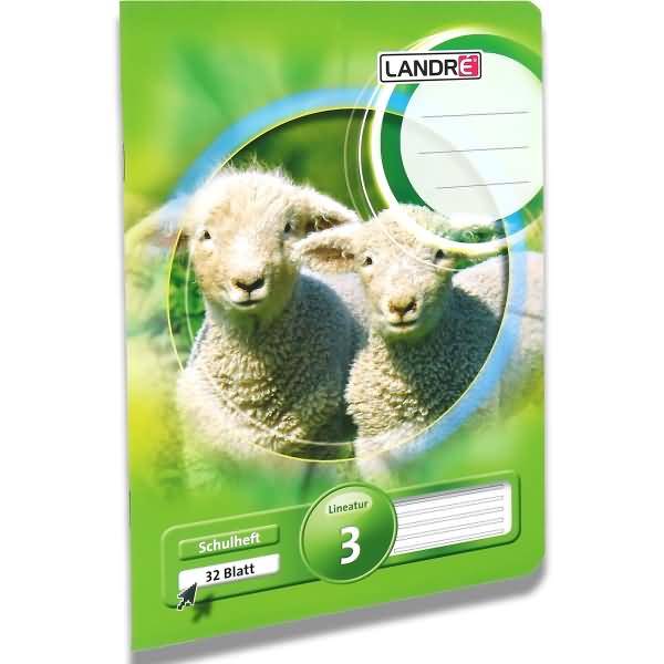 Schulheft A5 32 Blatt 80 g/qm Lineatur 3 (liniert)