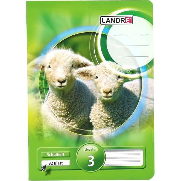 Schulheft A5 32 Blatt 80 g/qm Lineatur 3 (liniert)