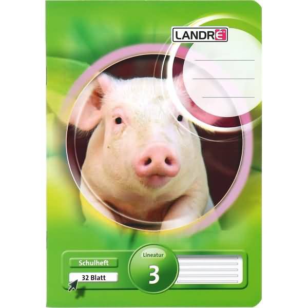 Schulheft A5 32 Blatt 80 g/qm Lineatur 3 (liniert)