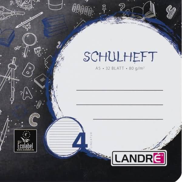 Schulheft A5 32 Blatt 80 g/qm Lineatur 4 (liniert)