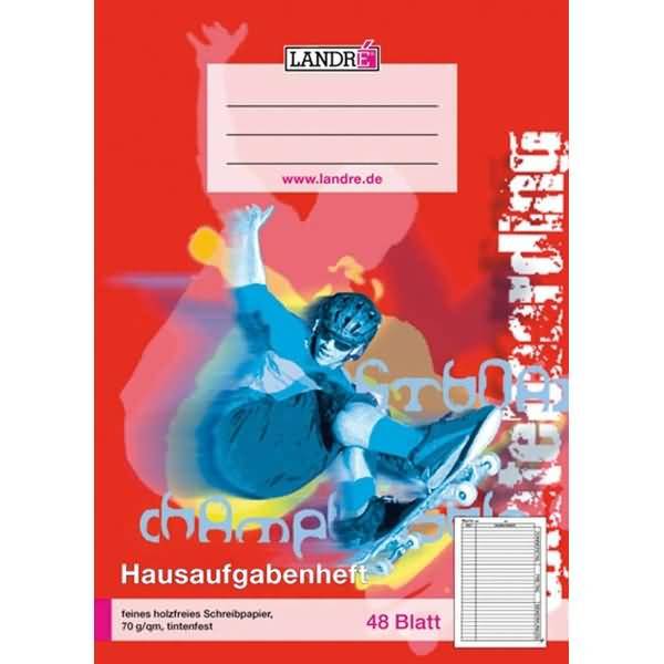Hausaufgabenheft A5 48 Blatt 70 g/qm 3 Motive sortiert