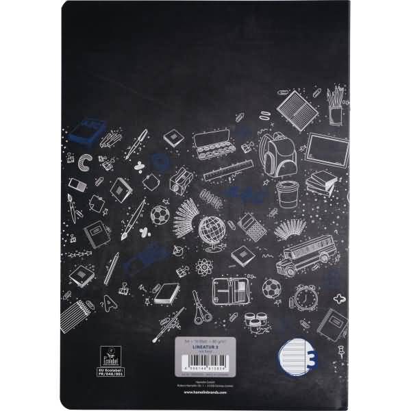 Schulheft A4 16 Blatt 80 g/qm Lineatur 3 (liniert mit Rand)