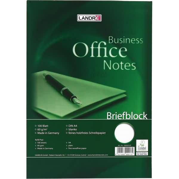 Briefblock Office A4 100 Blatt 70 g/qm blanko