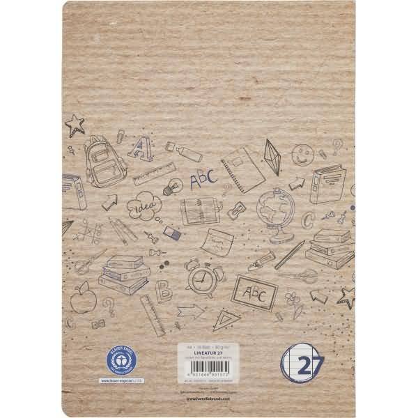 Schulheft Recycling A4 16 Blatt 80 g/qm Lineatur 27 liniert