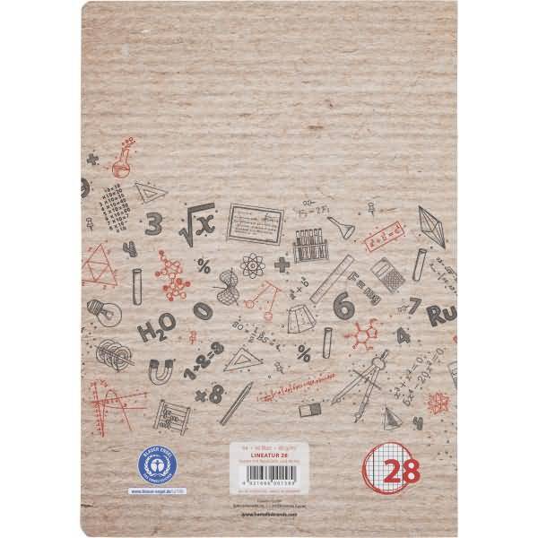 Schulheft Recycling A4 16 Blatt 80 g/qm Lineatur 28 kariert