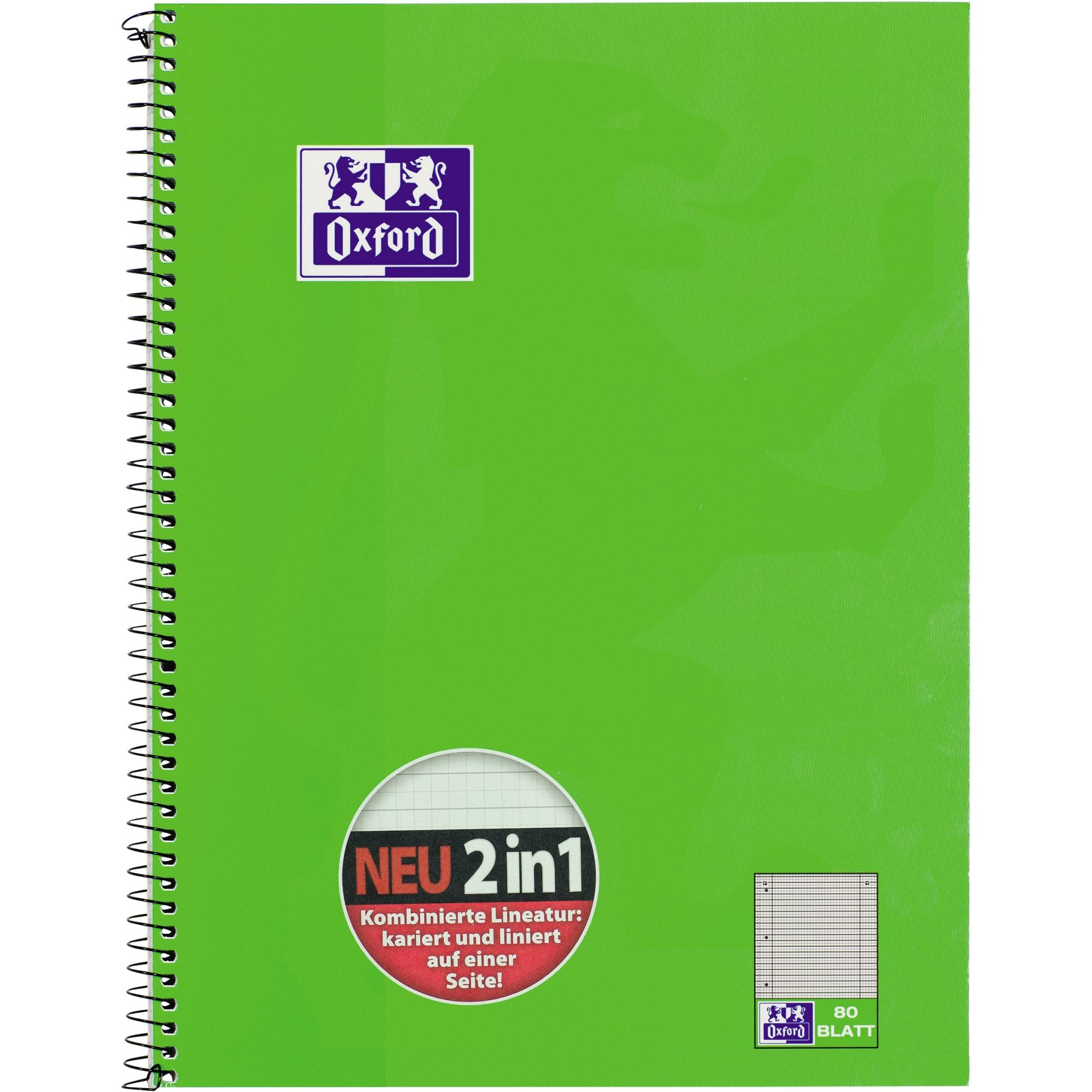 Oxford Collegeblock 100050362 A4 80Blatt 4fach Lochung lin./kar.