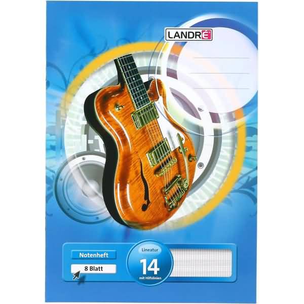 Notenheft A4 8 Blatt 80 g/qm Lineatur 14 mit Hilfslinien