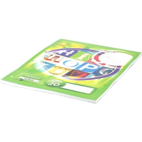 Arbeitsblock A4 50 Blatt 80 g/qm 4-fach gelocht Lineatur 20 (blanko)