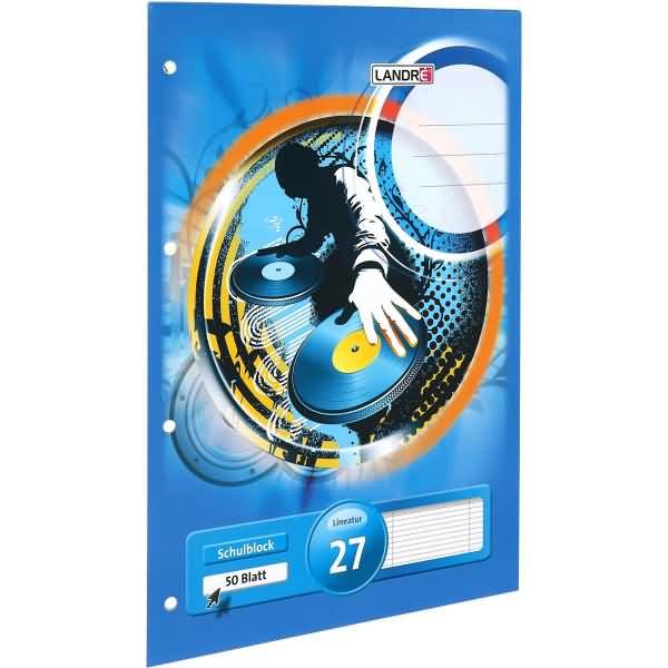 Schulblock A4 50 Blatt 70 g/qm 4-fach gelocht Lineatur 27