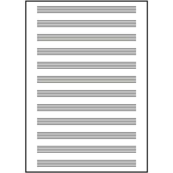 Notenheft A4 8 Blatt 80 g/qm Lineatur 14 ohne Hilfslinien