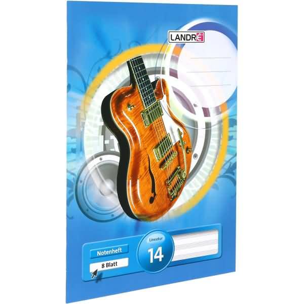 Notenheft A4 8 Blatt 80 g/qm Lineatur 14 ohne Hilfslinien