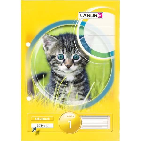 Schulblock A5 50 Blatt 80 g/qm 2-fach gelocht Lineatur 1