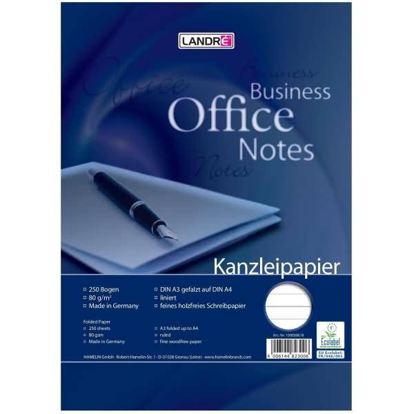 Kanzleipapier Office A3/A4 80 g/qm liniert ohne Rand