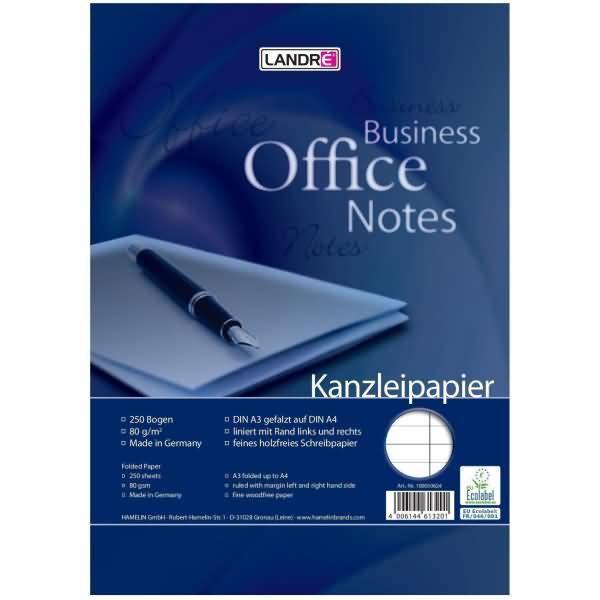 Kanzleipapier Office A3/A4 80 g/qm liniert mit Doppelrand