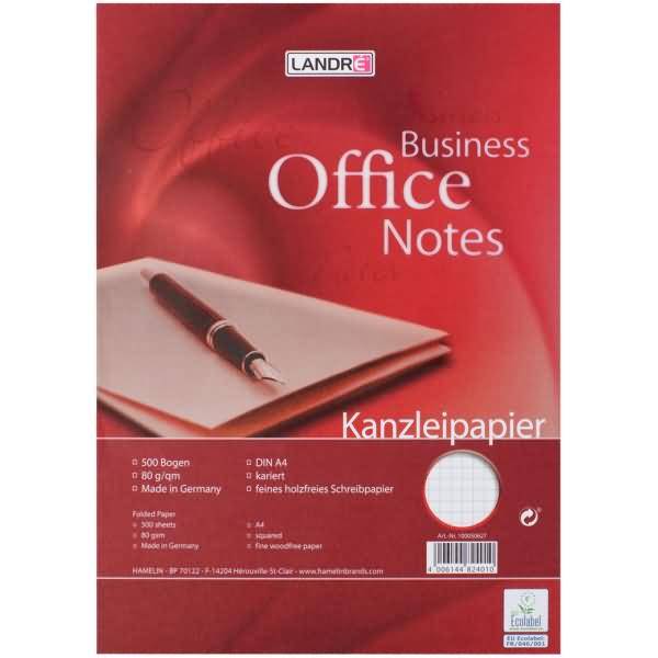 Kanzleipapier Office A4 80 g/qm kariert ohne Rand VE=500 Bogen