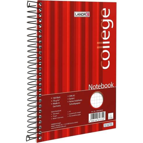 Notebook College A5 160 Blatt 70 g/qm kariert