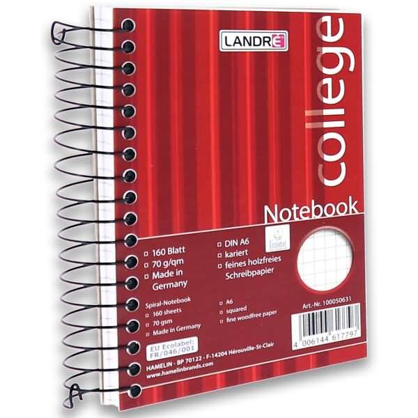 Notebook College A6 160 Blatt 70 g/qm kariert