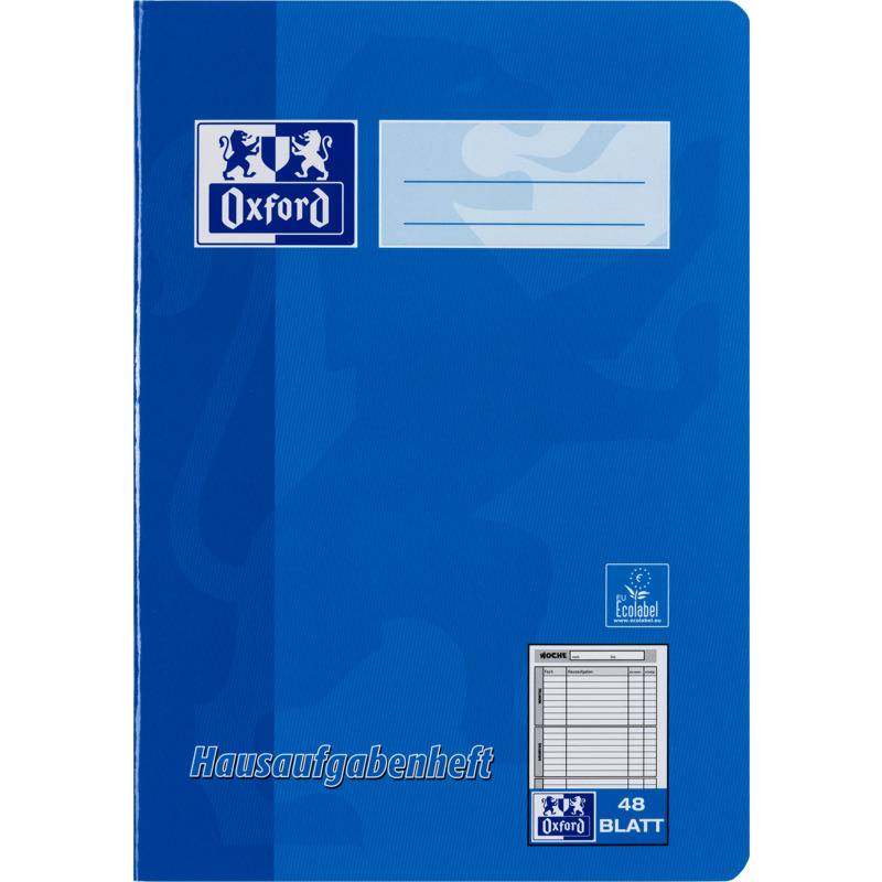 Oxford Hausaufgabenheft, DIN A5, 48 Blatt, farbig sortiert