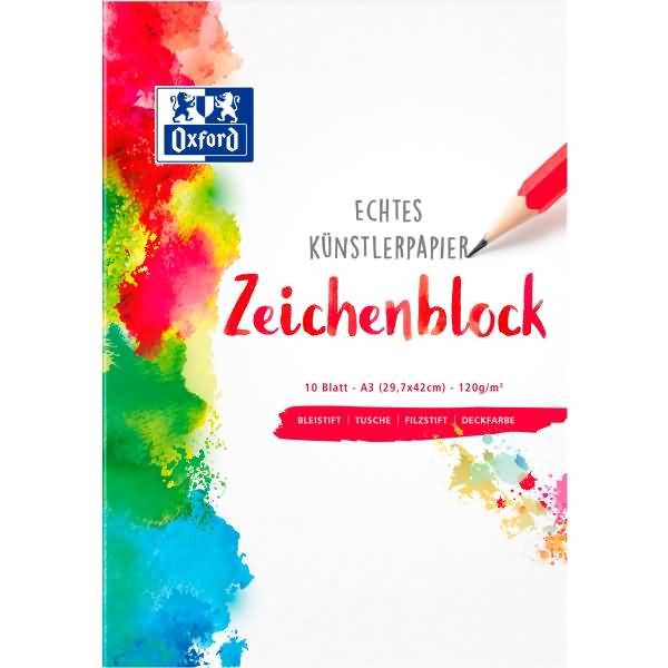 Zeichenblock A3 blanko 120g/qm 10 Blatt
