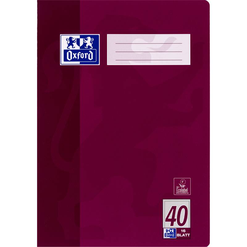 Oxford Schulheft, DIN A4, Lineatur 40/5 mm kariert, 16 Blatt