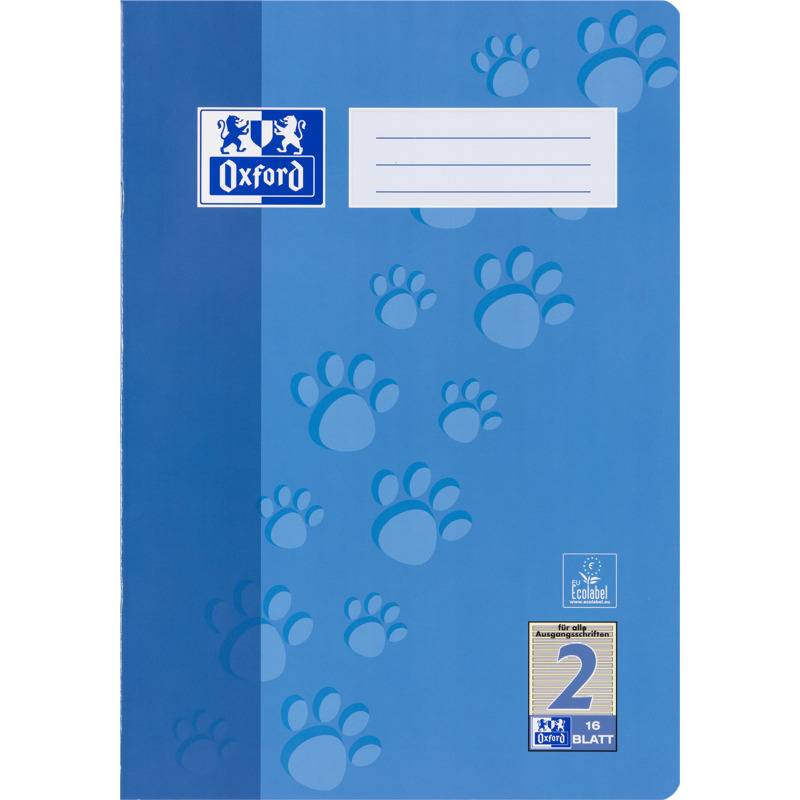 Oxford Junior Schulheft "Tatzen", DIN A4, Lineatur 2