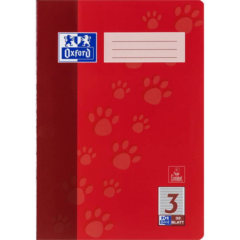 Oxford Junior Schulheft "Tatzen", DIN A4, Lineatur 3
