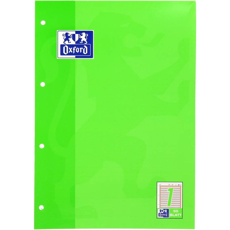 Oxford Arbeitsblock, DIN A4, 50 Blatt, Lineatur 1
