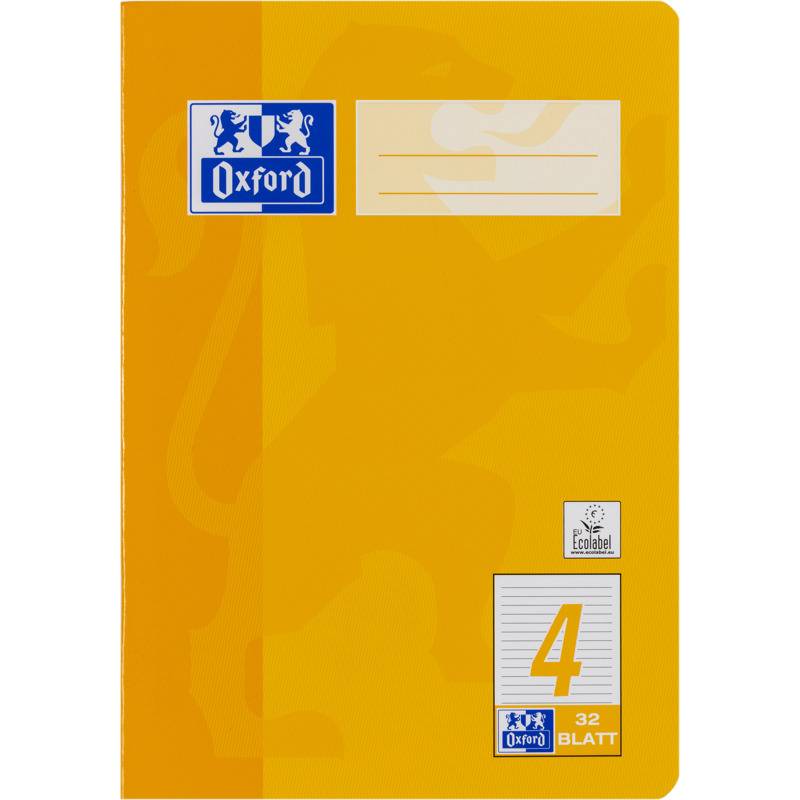 Oxford Schulheft, DIN A5, Lineatur 4/4. Schuljahr, 32 Blatt