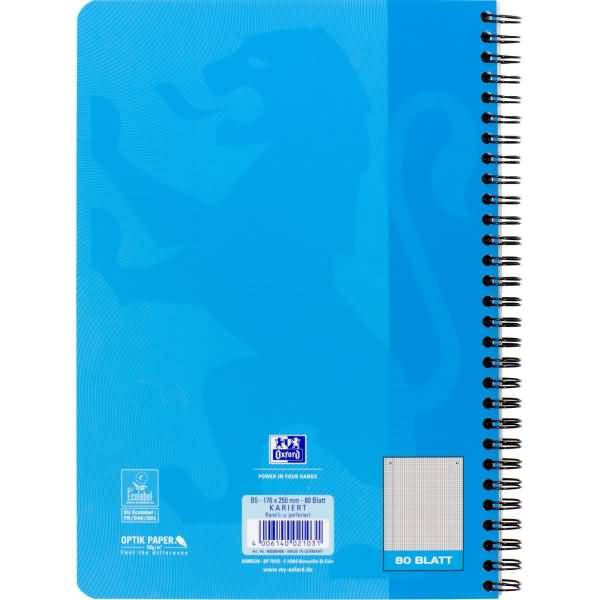 Collegeblock Touch B5 kariert 80 Blatt Optik-Paper meerblau