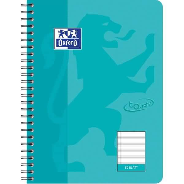 Collegeblock Touch B5 liniert 80 Blatt Optik-Paper aqua