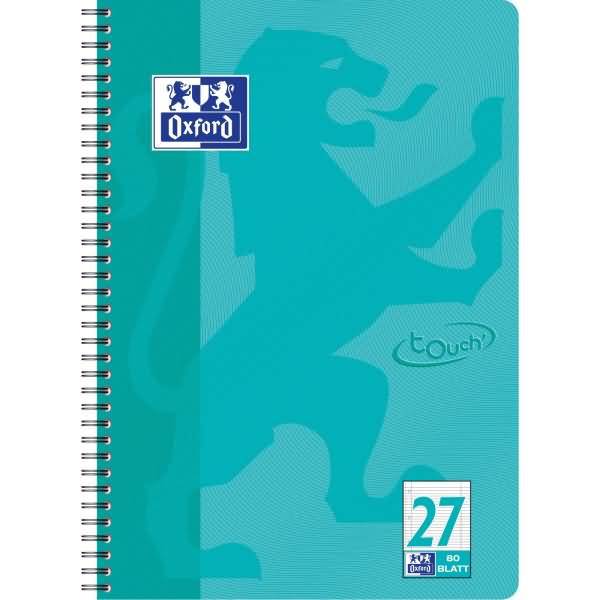 Collegeblock Touch A4+ liniert 80 Blatt Optik-Paper aqua