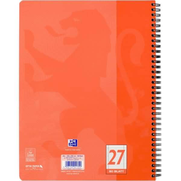 Collegeblock Touch A4+ liniert 80 Blatt Optik-Paper koralle