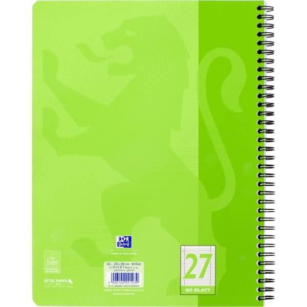 Collegeblock Touch A4+ liniert 80 Blatt Optik-Paper grasgrün
