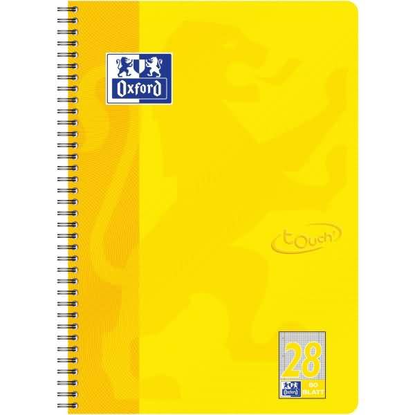 Collegeblock Touch A4+ kariert 80 Blatt Optik-Paper sonnengelb