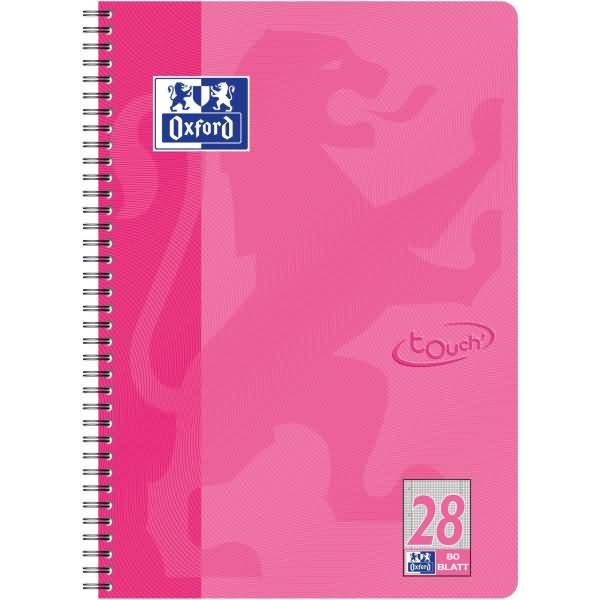 Collegeblock Touch A4+ kariert 80 Blatt Optik-Paper pink
